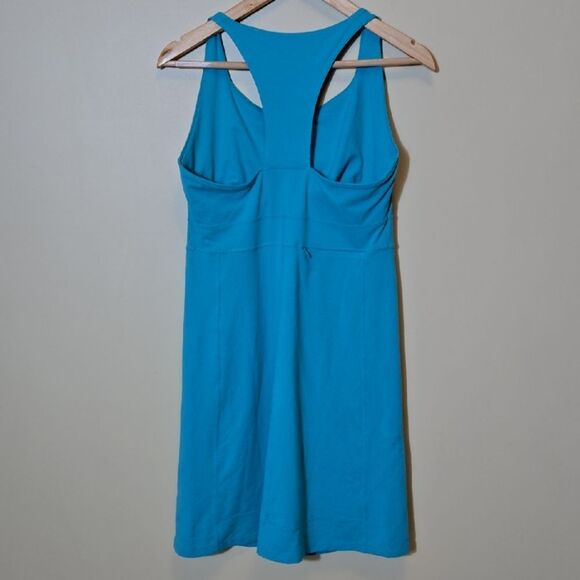 Toad&Co Tech Tomboy Racerback Athletic Dress Aqua Teal Seafoam Shelf Bra Medium - Picture 2 of 14